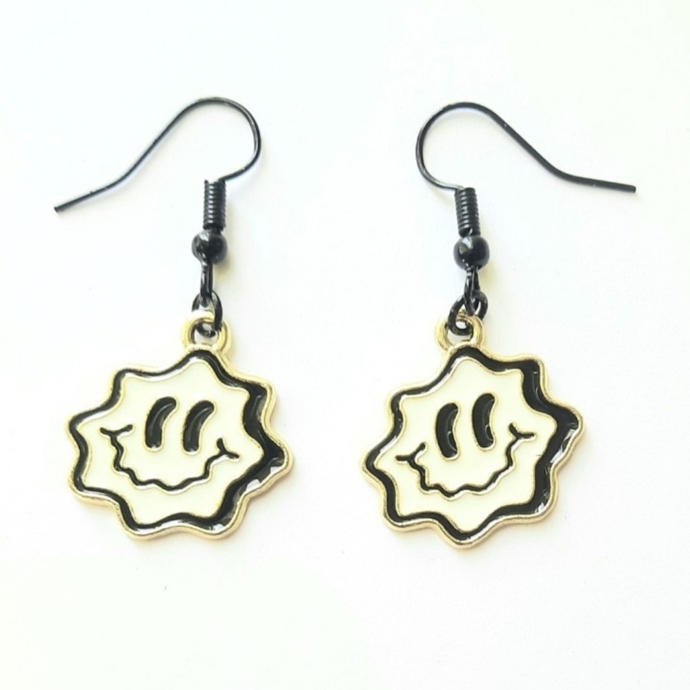 Red and Blue Smiley Face Earrings